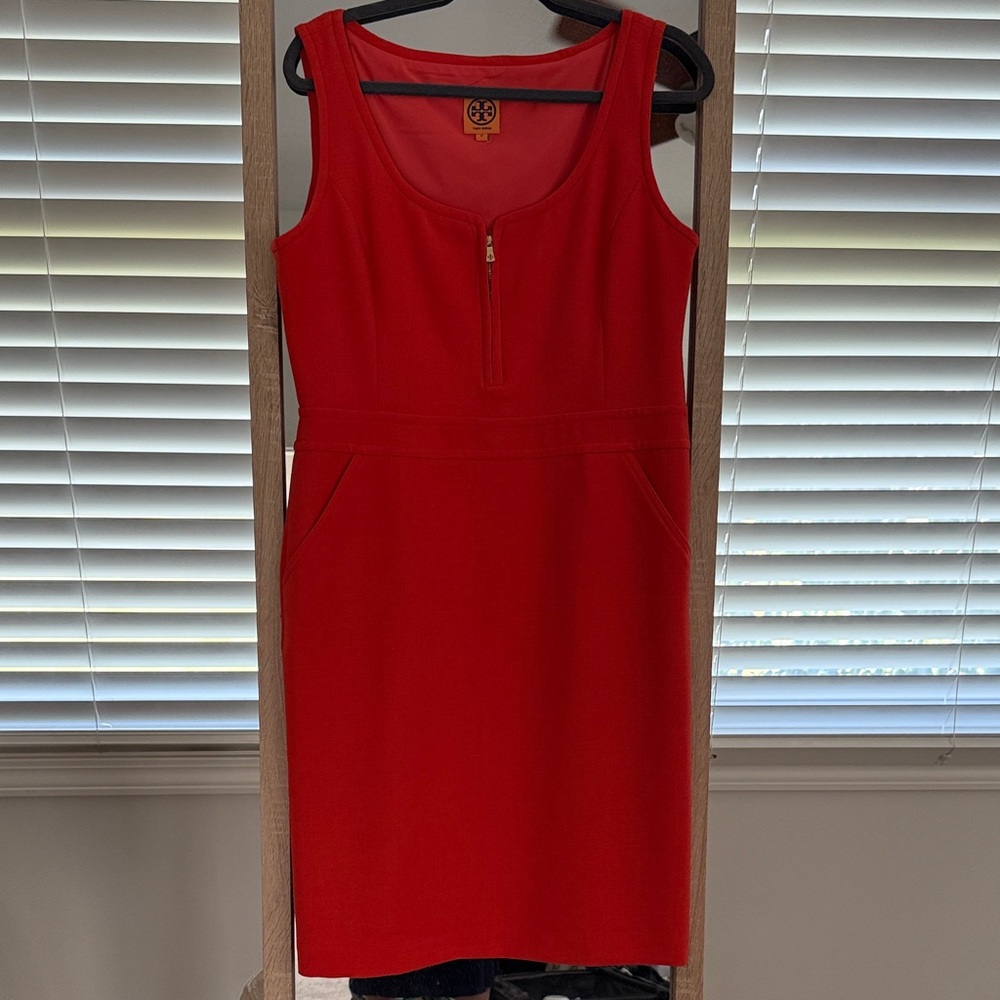 Tory Burch Vibrant Red/Orange Mini Dress